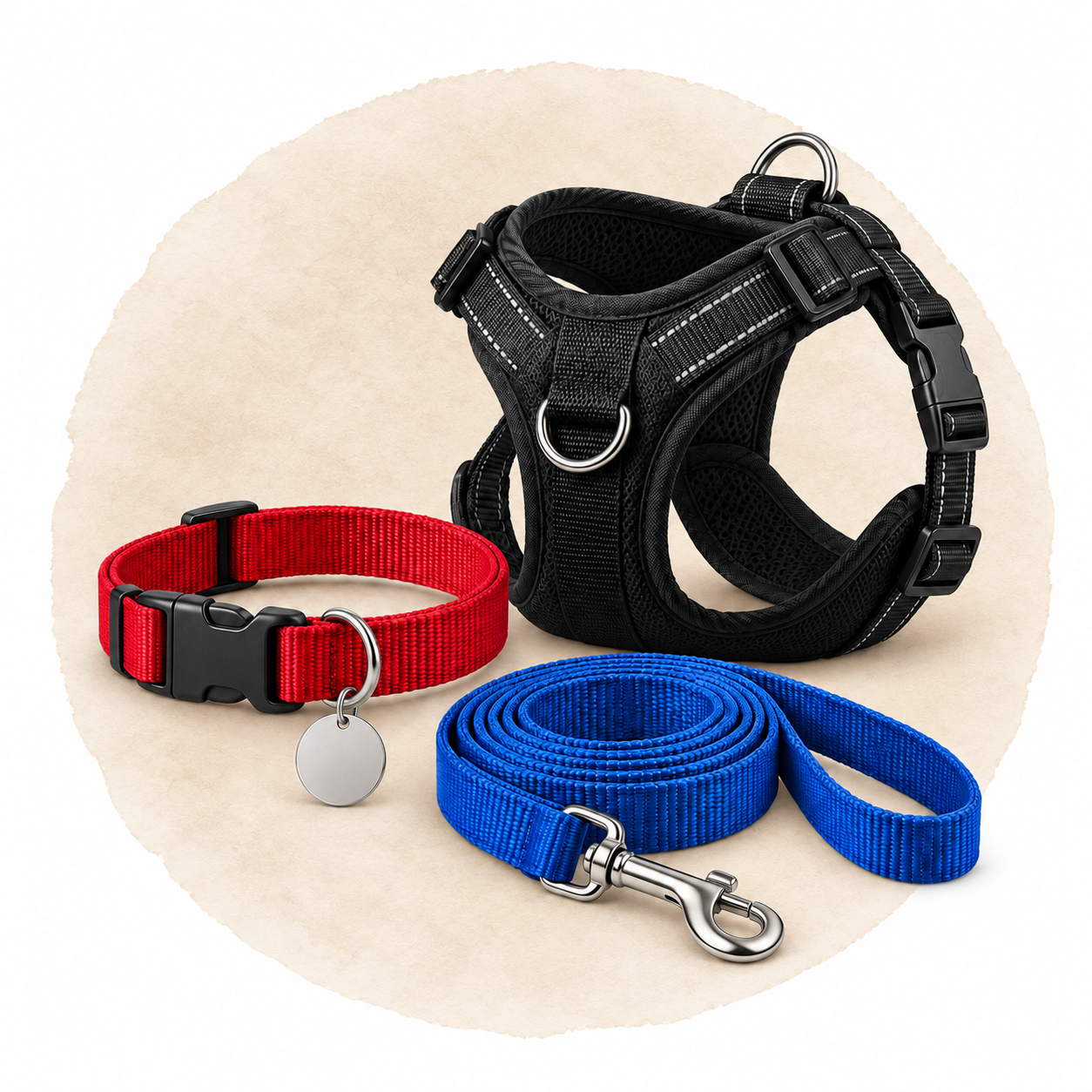 COLLARS, LEASHES & HARNESSES